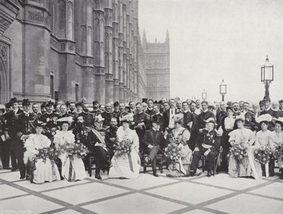 Franse Marineofficieren in Westminster door J. Benjamin Stone